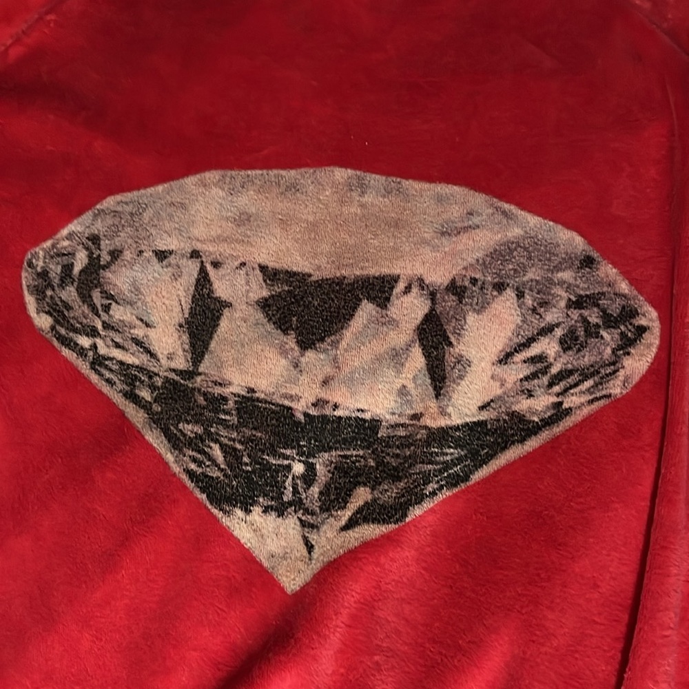 Wildfox diamond red velour oversized crewneck sweater - Picture 6 of 6
